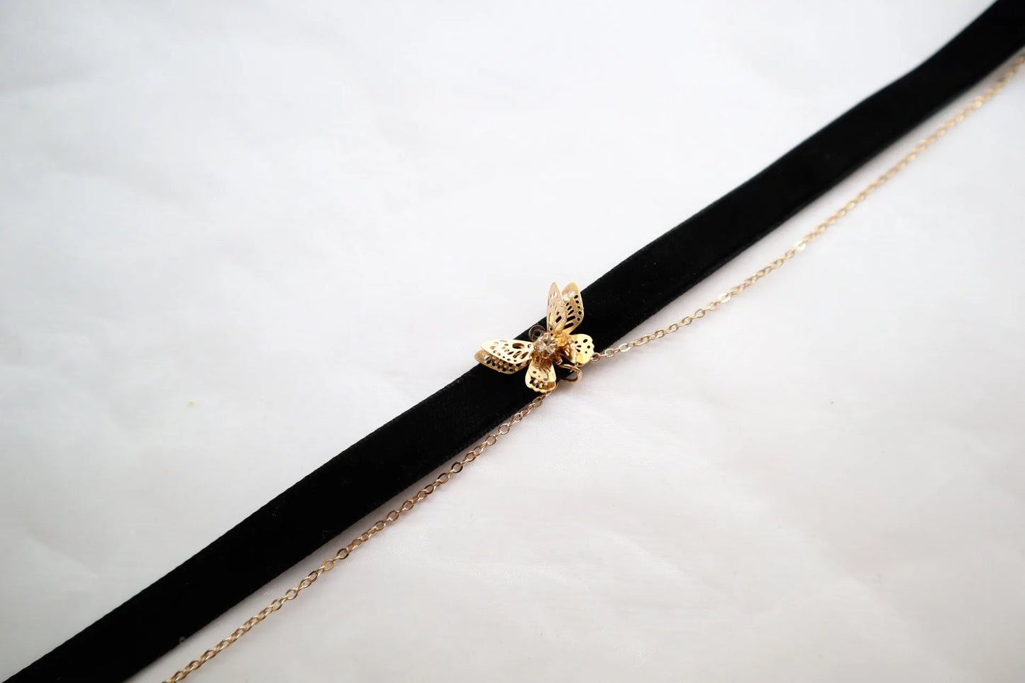 Royal Singh Store - Double Layers Gold Color | Chain Velvet Choker |Trendy Butterfly Short Necklace | More options |