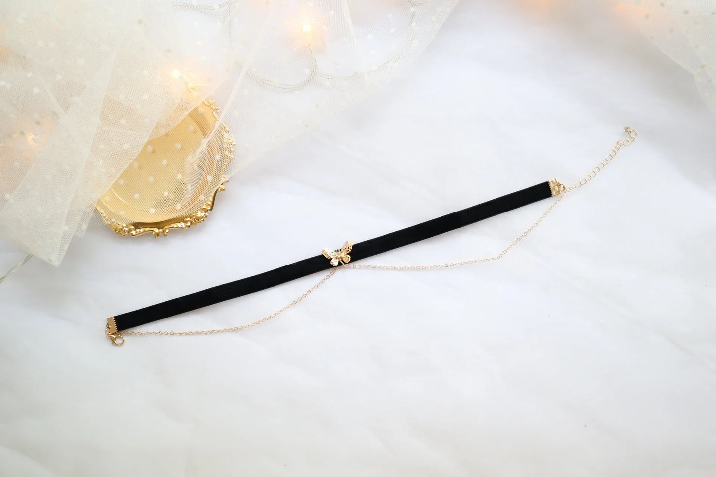 Royal Singh Store - Double Layers Gold Color | Chain Velvet Choker |Trendy Butterfly Short Necklace | More options |